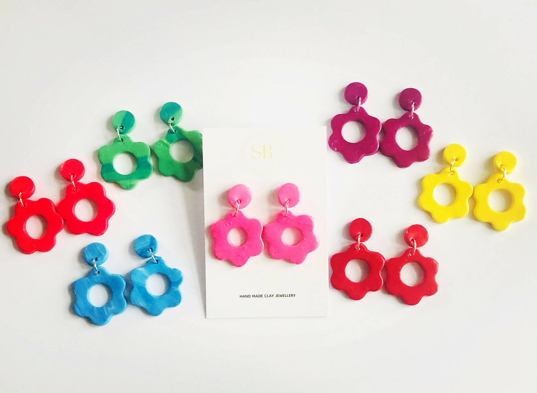 Polymer Clay Flower Earrings