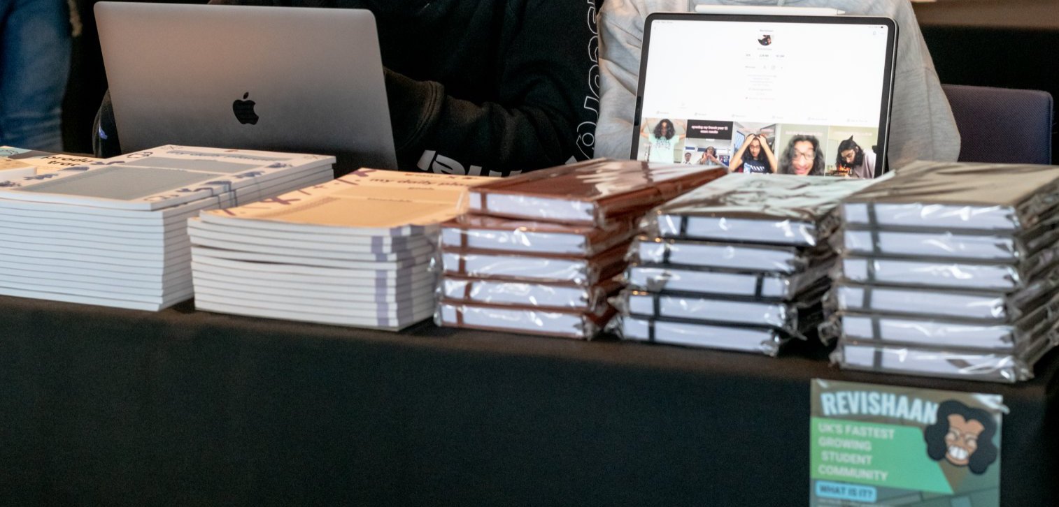 Books on a table