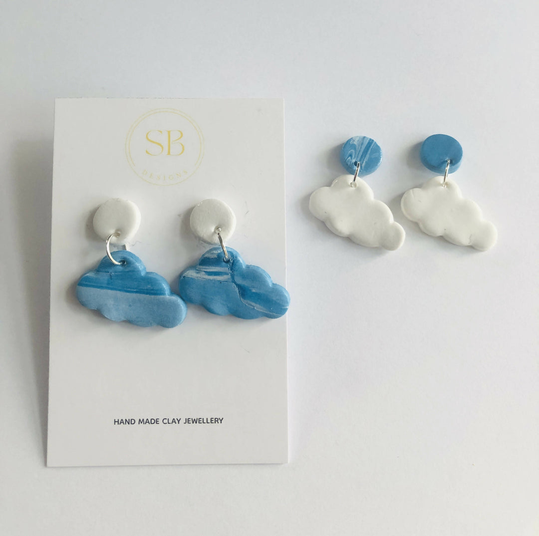 Polymer Clay Cloud Earrings