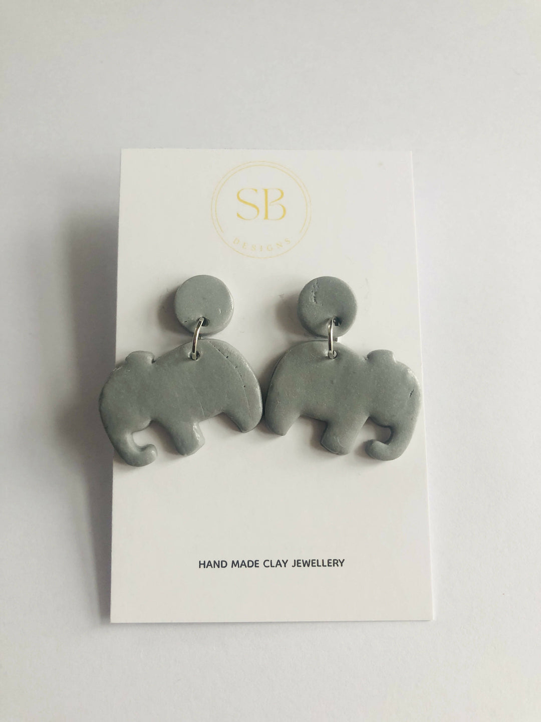 Polymer Clay Elephant Earrings