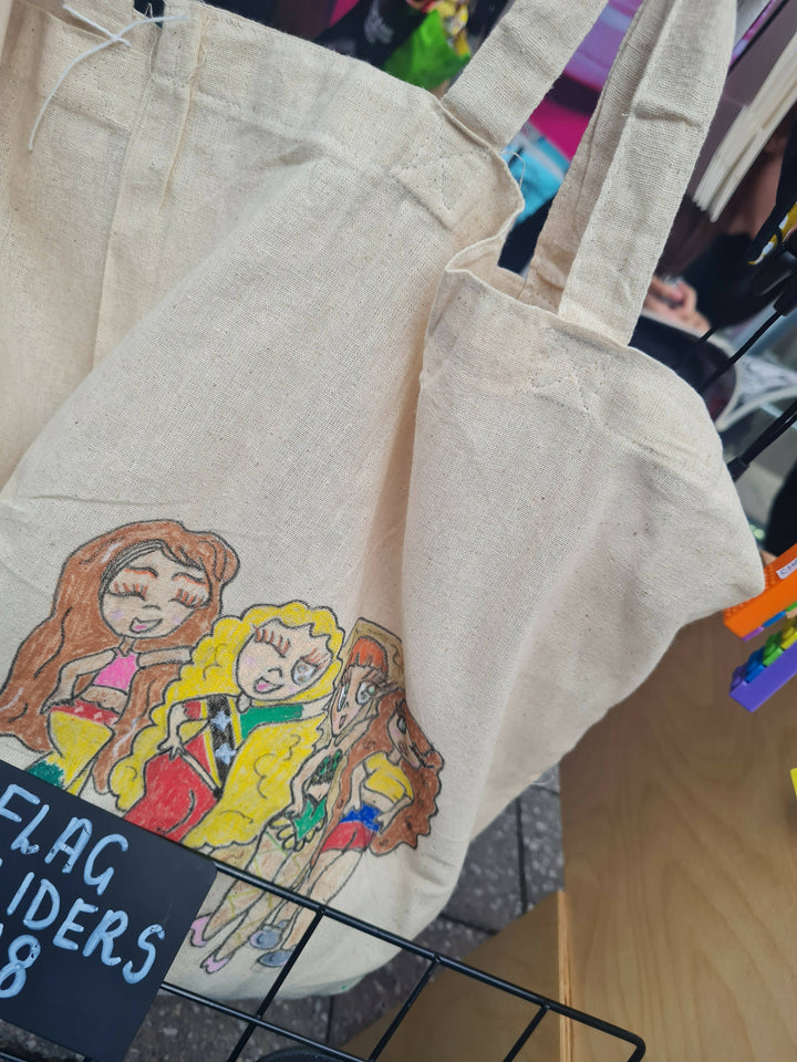 Hand drawn tote bags