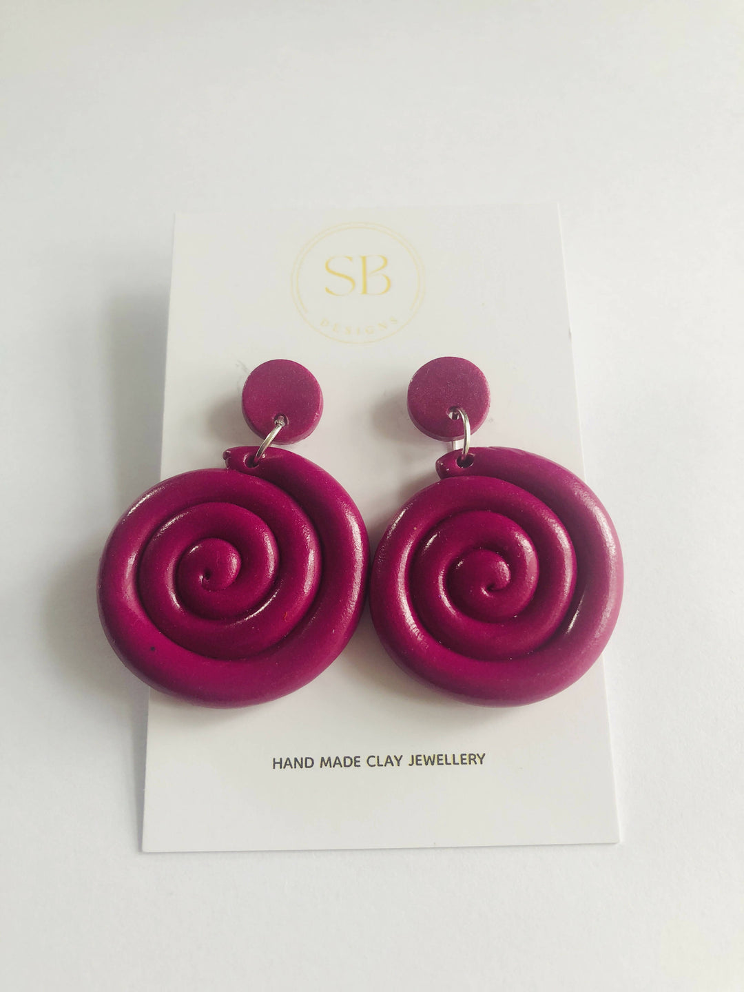 Polymer Clay Swirl Earrings