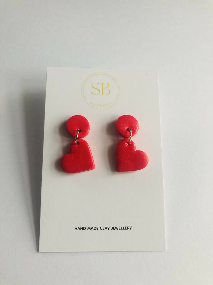 Polymer Clay Heart Earrings